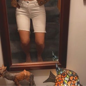White denim Free People Bermuda shorts
